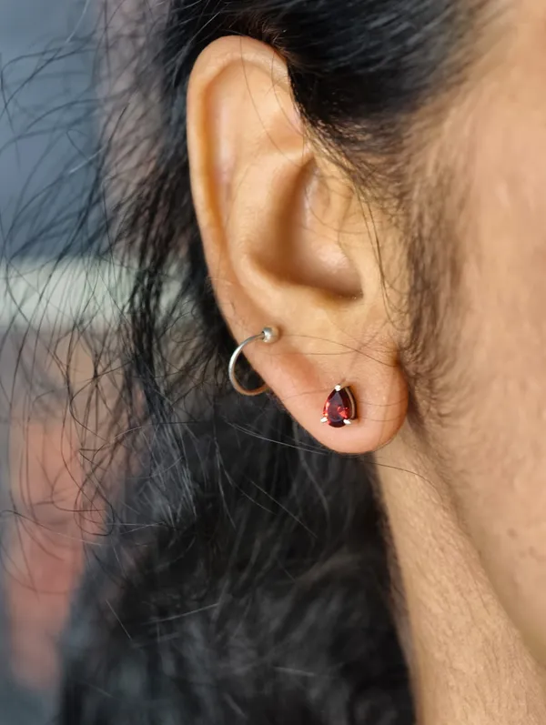 Garnet_Teardrop_Stud_Earrings