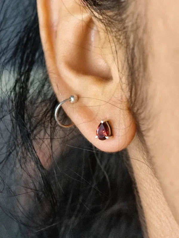 Garnet_Teardrop_Stud_Earrings
