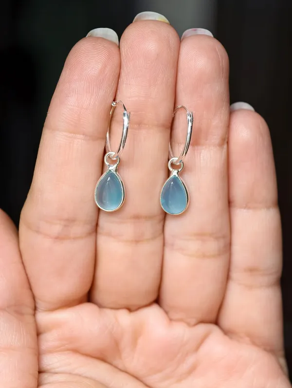Nova_Blue_Chalcedony_Teardrop_Hoop_Earrings