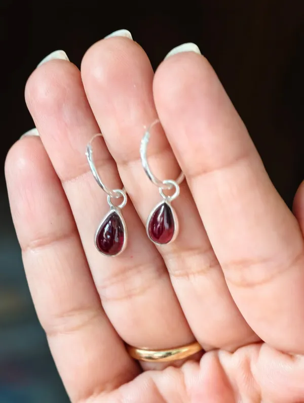 Nova_Garnet_Teardrop_Hoop_Earrings