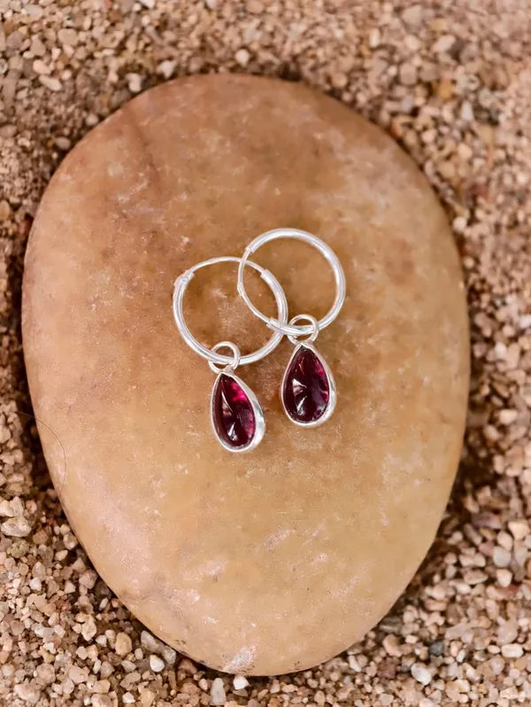 Nova_Garnet_Teardrop_Hoop_Earrings
