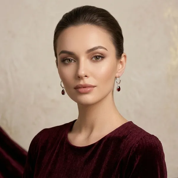 Garnet_Charm_Hoop_Earrings