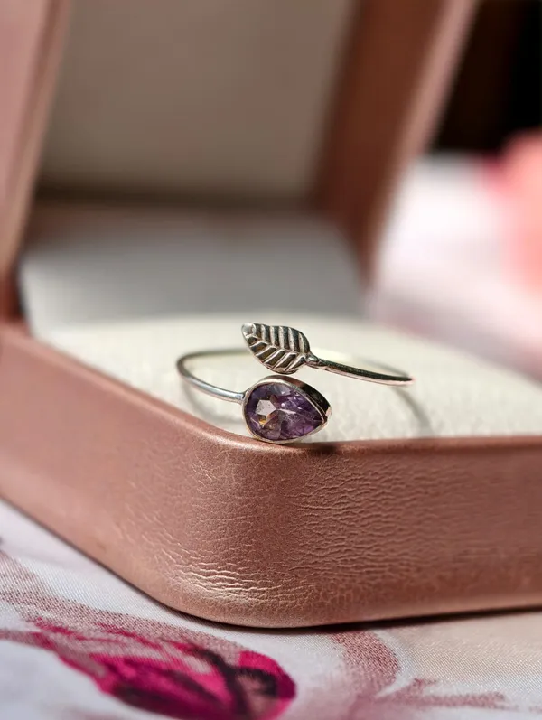 Amethyst_Leaf_Adjustable_Ring