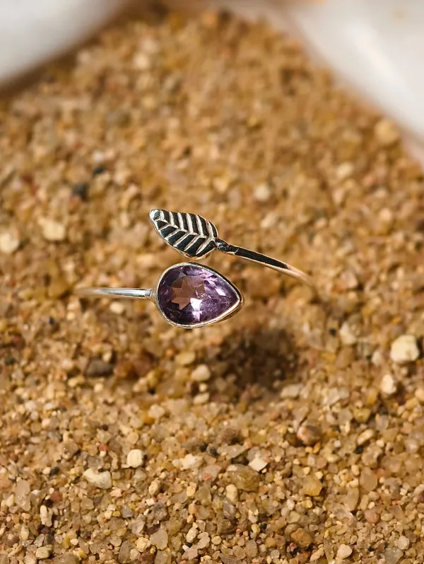 Amethyst_Leaf_Adjustable_Ring