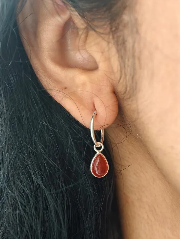 Nova_Carnelian_Teardrop_Hoop_Earrings
