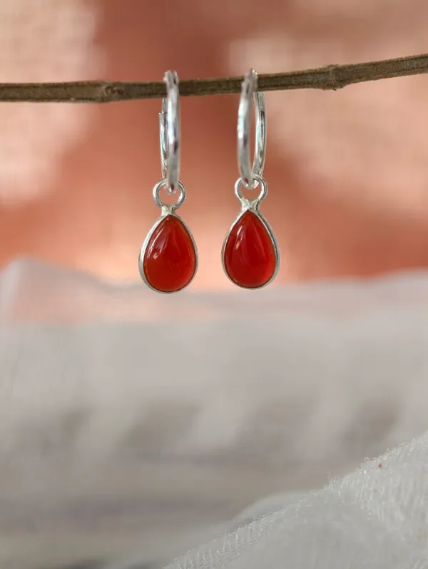 Nova_Carnelian_Teardrop_Hoop_Earrings