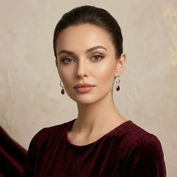 Garnet_Charm_Hoop_Earrings