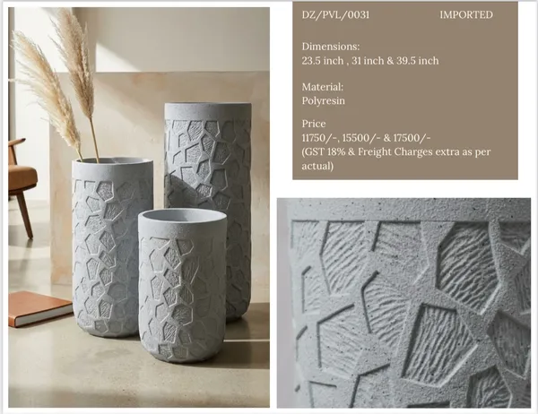 Grey_Polyresin_Textured_Cylindrical_Planter_Set_Of_3