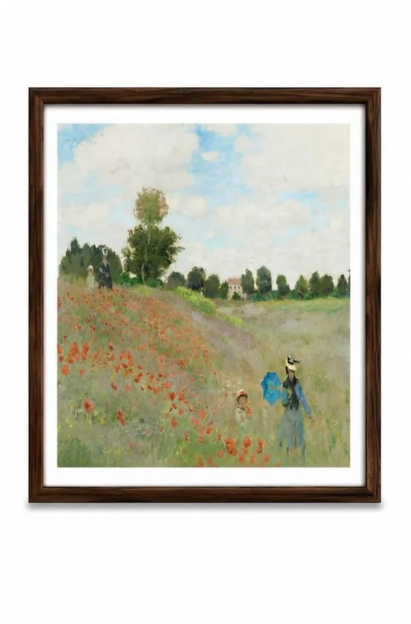 French_Countryside_Red_Floral_Landscape_Print_laminated_frame