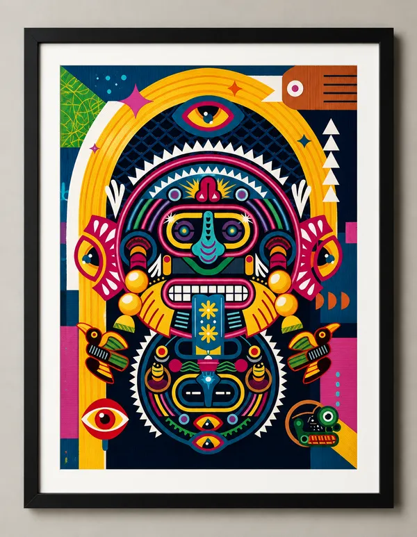 Vibrant_Abstract_Art_Print_Featuring_Tribal_Totem_Design