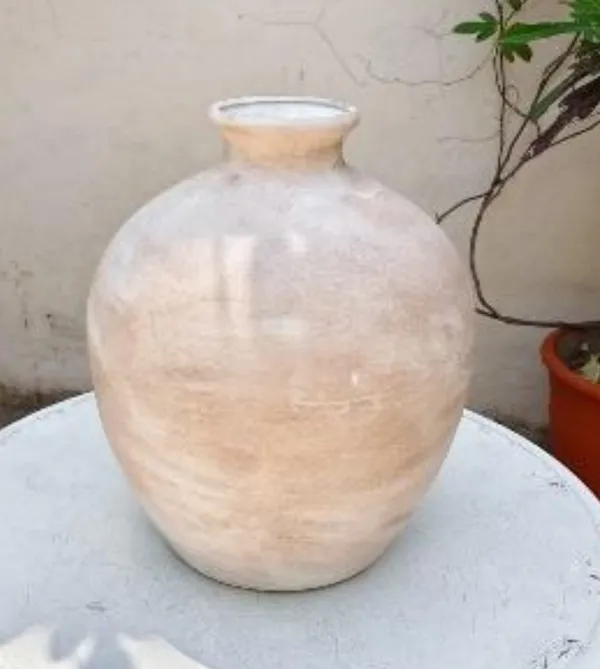 White_Marble_Textured_Round_Ceramic_Vase