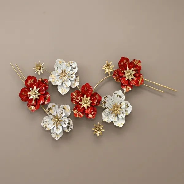 Red_And_White_Decorative_Paper_Flower_Wall_Art_Set