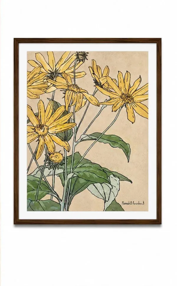 Yellow_Wildflower_Botanical_Print_laminated_frame