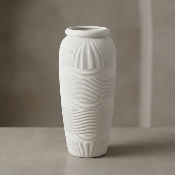 White_Textured_Ceramic_Vase_For_Home_Decor