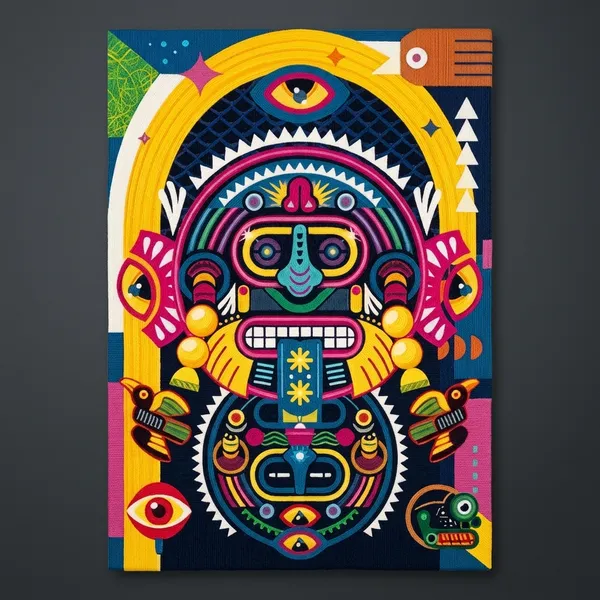 Vibrant_Abstract_Art_Print_Featuring_Tribal_Totem_Design