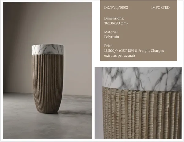 Brown_Polyresin_Ribbed_Textured_Tall_Planter_Pot