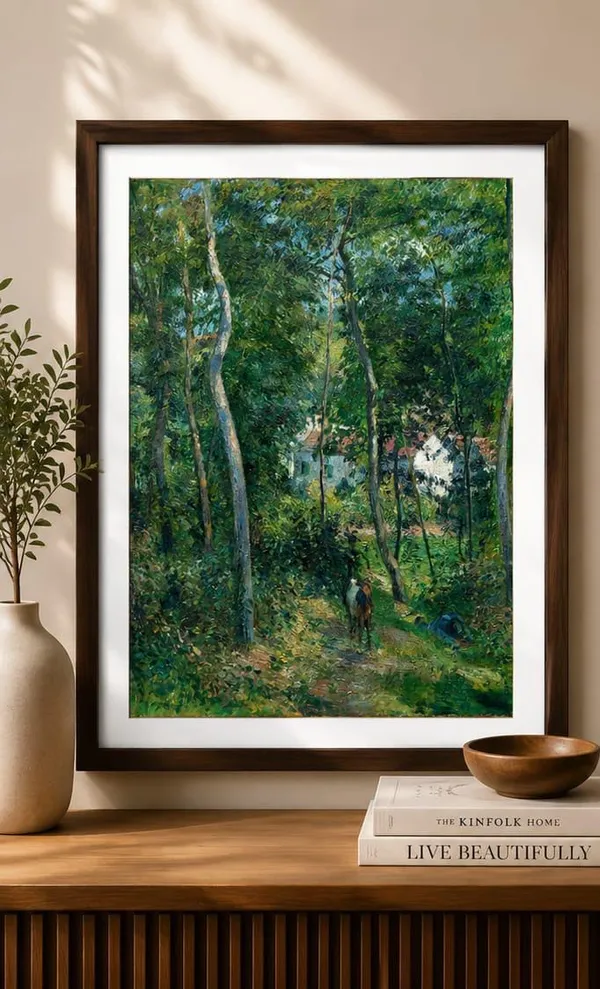 Enchanted_Green_Forest_Print_laminated_frame