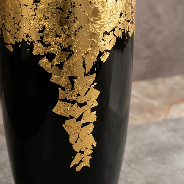 Black_Gold_Textured_Polyresin_Decorative_Vase
