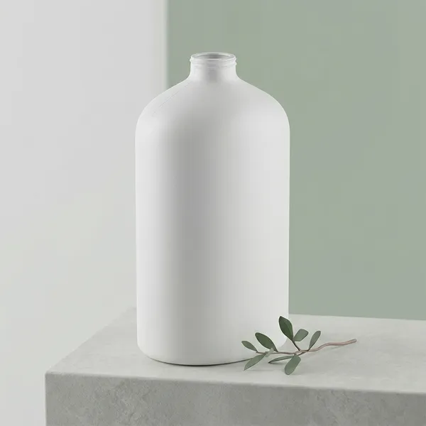 White_Plastic_Hdpe_Round_Bottle_1_Litre_Vase