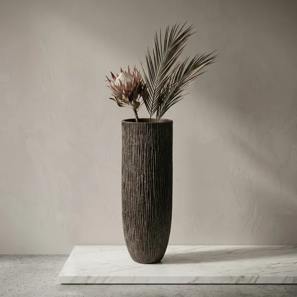 Black_Textured_Polyresin_Tall_Decorative_Vase_For_Home_Decor