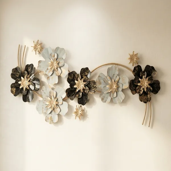 Metal_Floral_Wall_Decor_With_Mirror