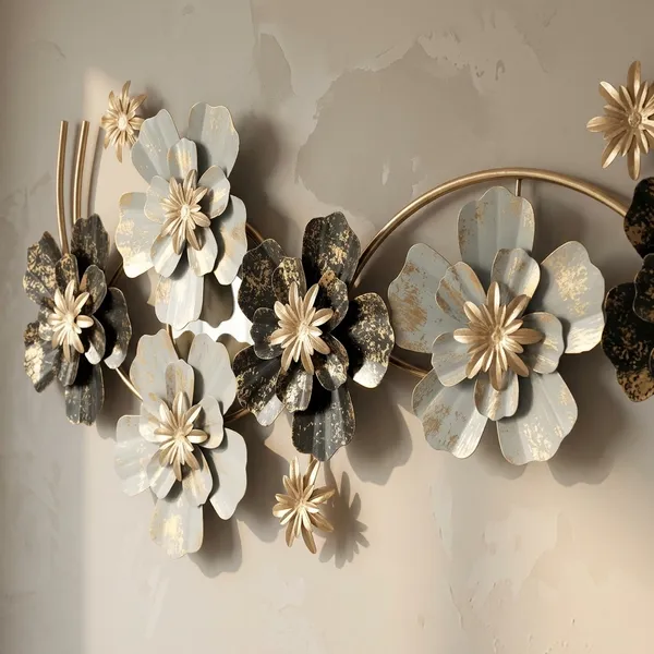 Metal_Floral_Wall_Decor_With_Mirror