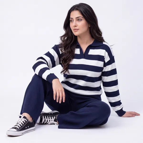 Navy_Blue_&_White_Striped_Knit_Polo_Top_&_Wide-Leg_Trousers_Set