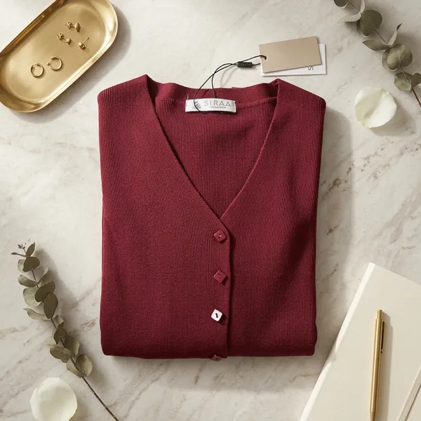 Maroon_V-Neck_Button-Front_Knit_Vest_Top