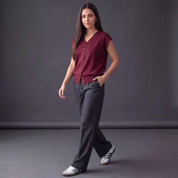 Maroon_V-Neck_Button-Front_Knit_Vest_Top