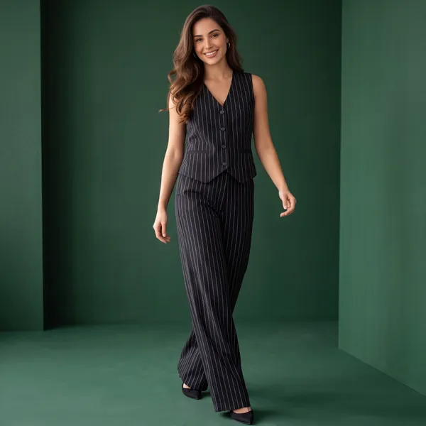 Black_Linen_stripe_Tailored_Vest_&_Wide-Leg_Trouser_Co-Ord_Set