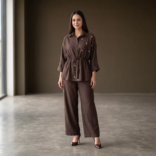 Brown_Linen_Embroidered_Co-ord_Set