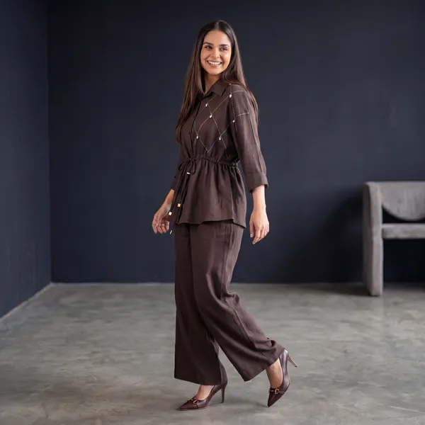 Brown_Linen_Embroidered_Co-ord_Set
