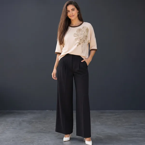 Brown_floral_T_shirt_with_Pearl_&_Sirosky_Embellished