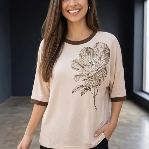 Brown_floral_T_shirt_with_Pearl_&_Sirosky_Embellished