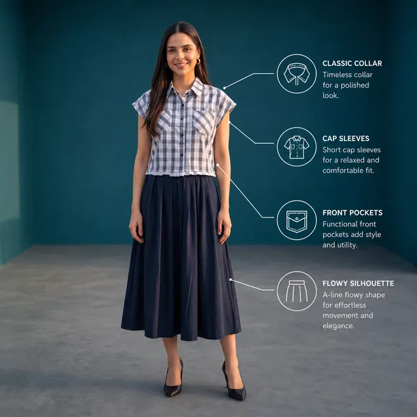 Checked_Shirt-Style_Midi_Dress