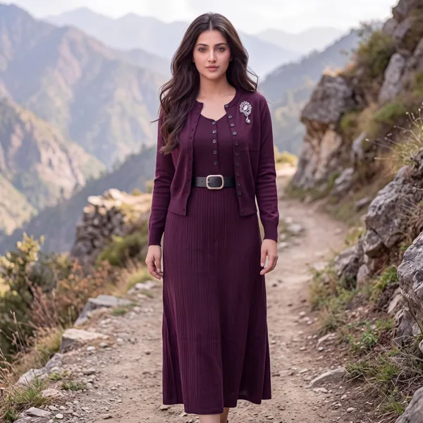 Deep_Wine_Two-Piece_Knit_Dress_&_Cardigan_Set