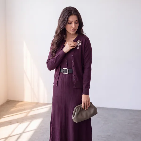 Deep_Wine_Two-Piece_Knit_Dress_&_Cardigan_Set