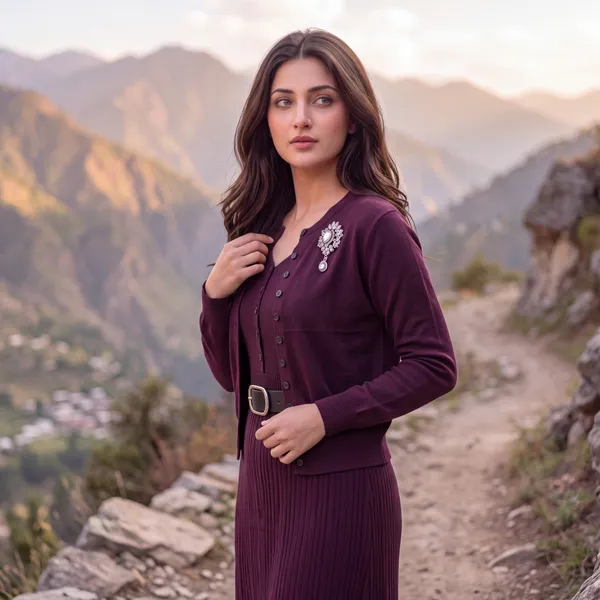 Deep_Wine_Two-Piece_Knit_Dress_&_Cardigan_Set