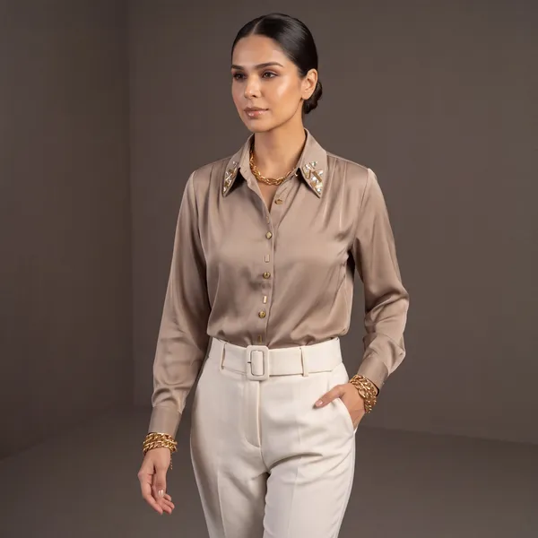 Embellished_Light_Brown_Silk-Satin_Shirt