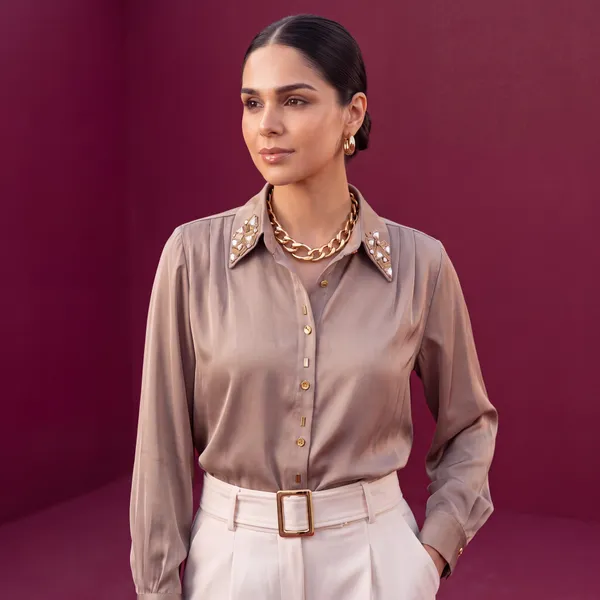 Embellished_Light_Brown_Silk-Satin_Shirt
