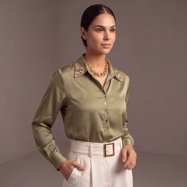 Embellished_Light_Green_Silk-Satin_Shirt