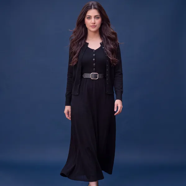 Black_Two-Piece_Knit_Dress_&_Cardigan_Set