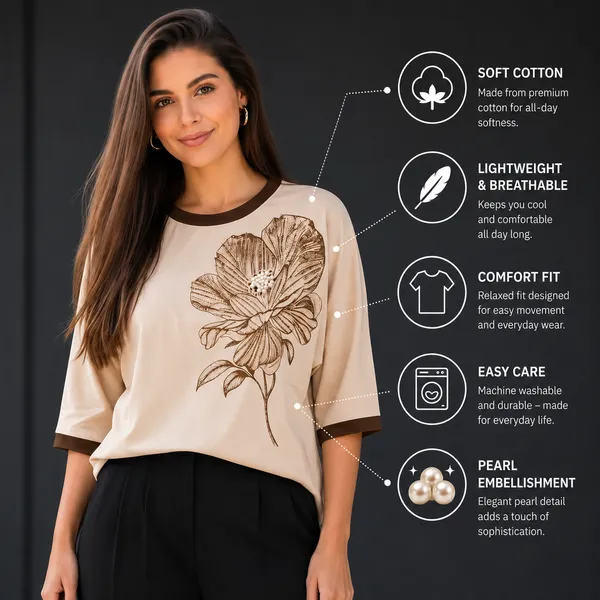Brown_floral_T_shirt_with_Pearl_&_Sirosky_Embellished