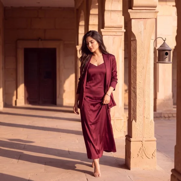Maroon_Satin_Slip_Dress_with_Matching_Open-Front_Blazer