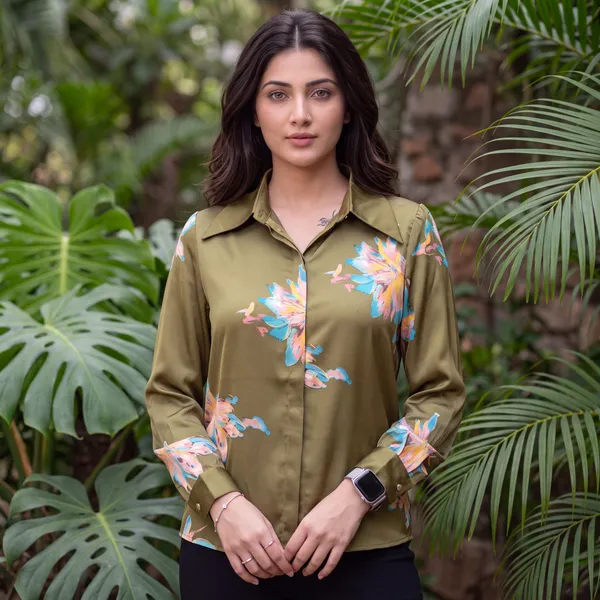 Olive_Bloom_Floral_Printed_Shirt
