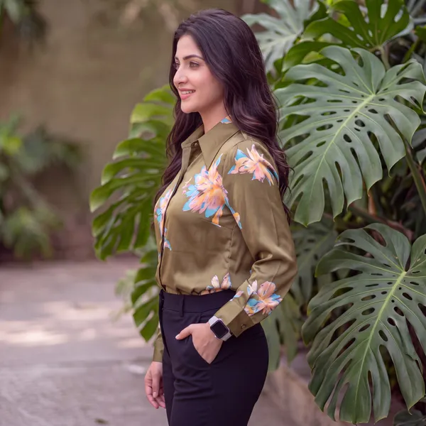 Olive_Bloom_Floral_Printed_Shirt