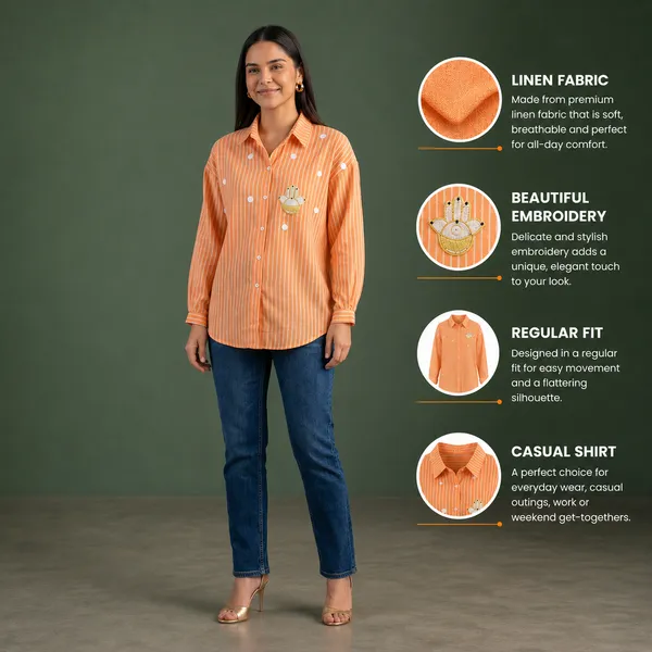 Orange_Baggy_Linen_Cotton_Shirt_with_Artistic_Embroidered_Design