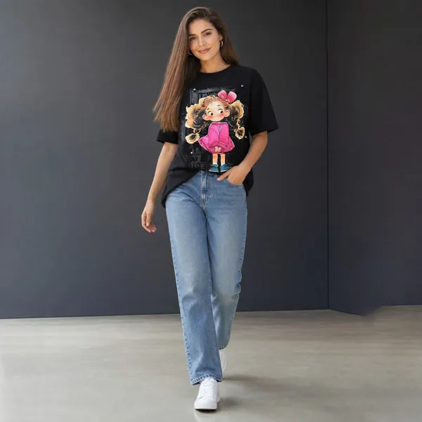 Oversized_Black_Graphic_Printed_T-Shirt_with_3D_Cartoon_Print_with_Diamond_Embellishments