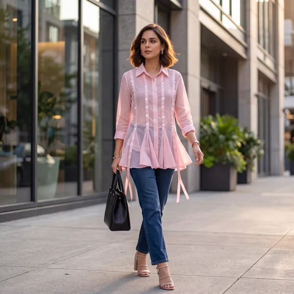 Pink_Georgette_Flared_Shirt