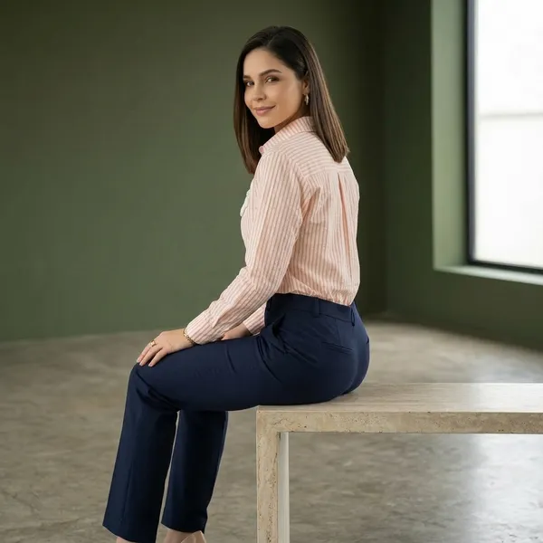 Women_Pink_Striped_Formal_Shirt_With_Floral_Patch